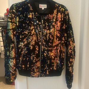 L'ATISTE Black and Gold Sequin Jacket